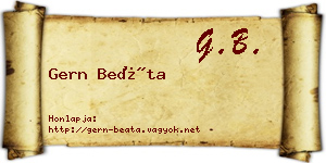 Gern Beáta névjegykártya